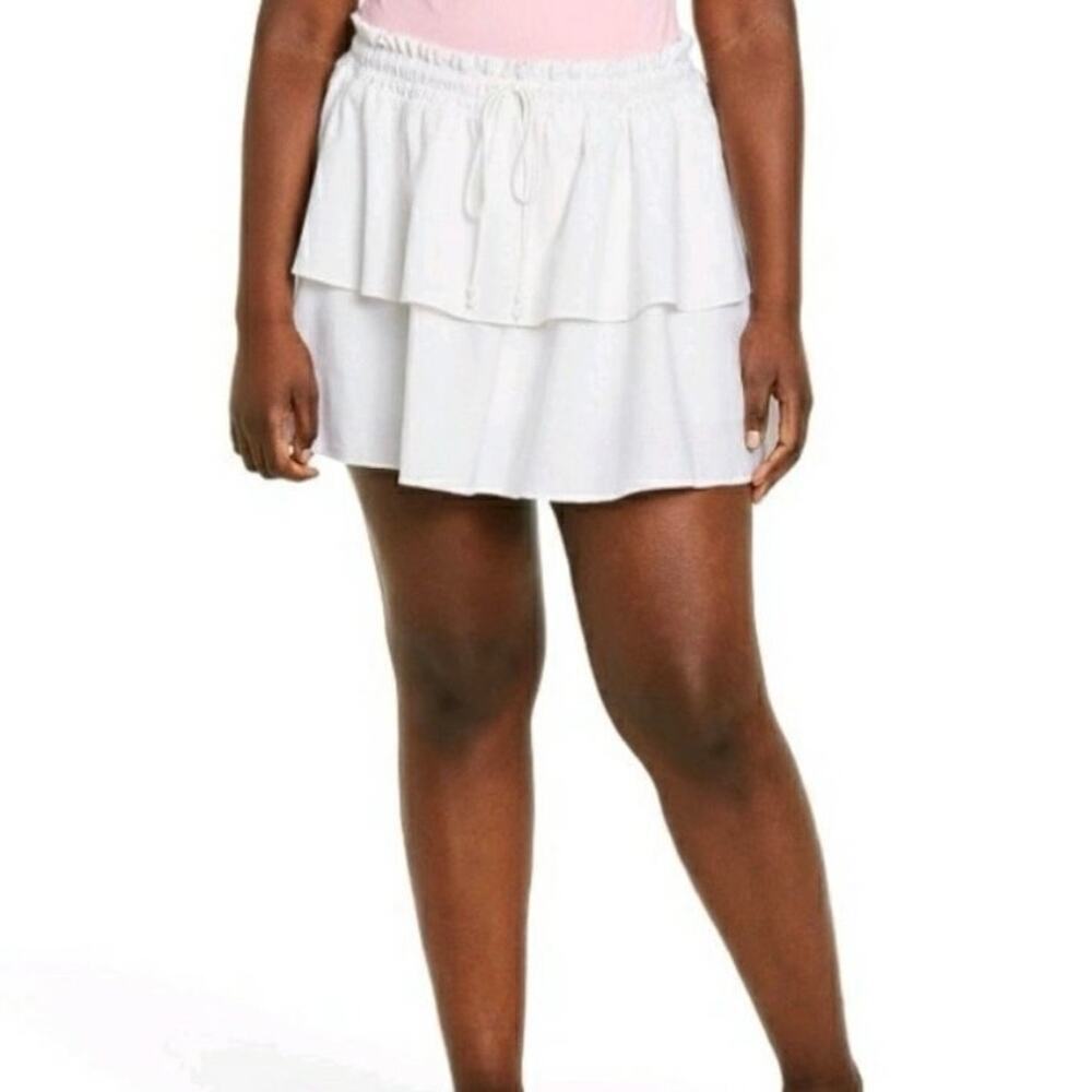 Stoney Clover Lane X Target | Linen Blend Summer White Tiered Mini Skirt Sz M